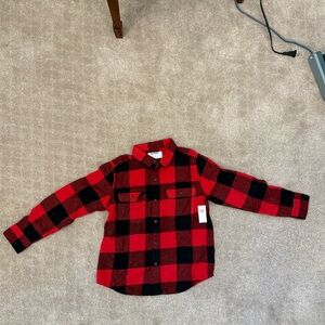 Old Navy Soft-Brushed Flannel Pocket Shirt for Boys SZ 8 NWT Buffalo Check